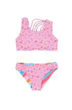 REVERSIBLE Summer Sun Bikini in Multi Stripe / Pink Floral
