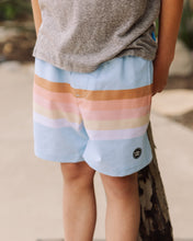 Striped Volley Trunk in Crystal Blue