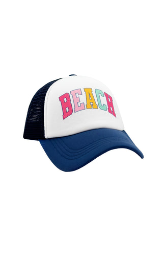 Beach Trucker Hat in Twilight/White