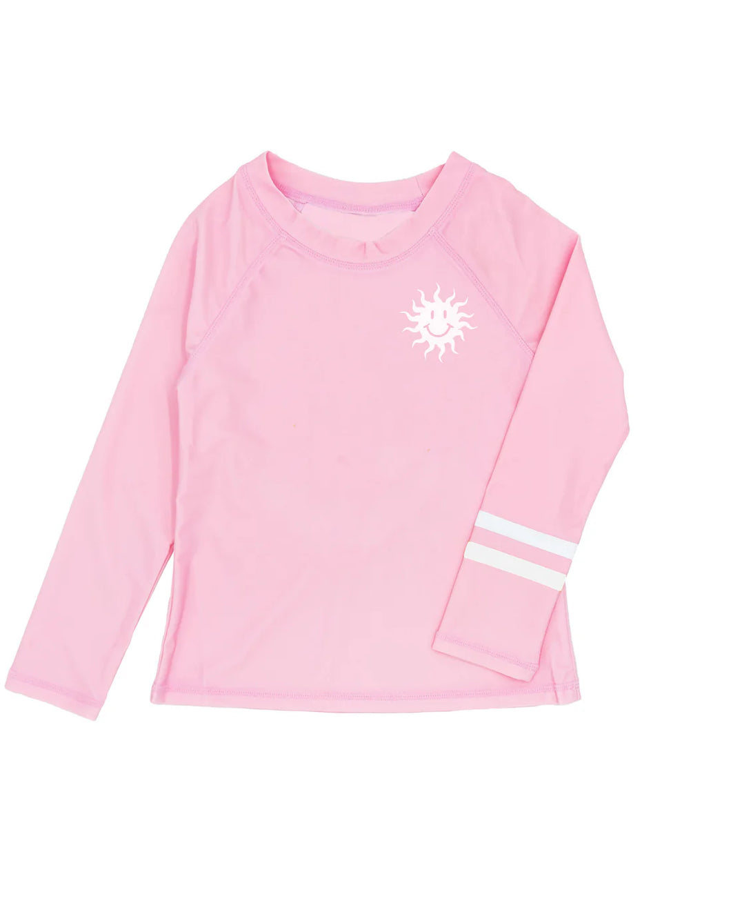 Stay Golden Long Sleeve Rash Guard Top in Fairy Tale Pink