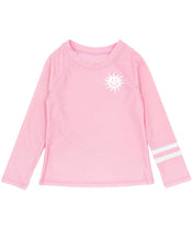 Stay Golden Long Sleeve Rash Guard Top in Fairy Tale Pink