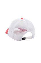 Aloha Rainbow Trucker Hat in Hot Coral/White