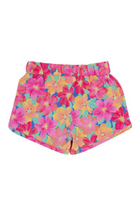 6-7yrs Castaway Beach Swim Short in Multi Floral Pink Carnation