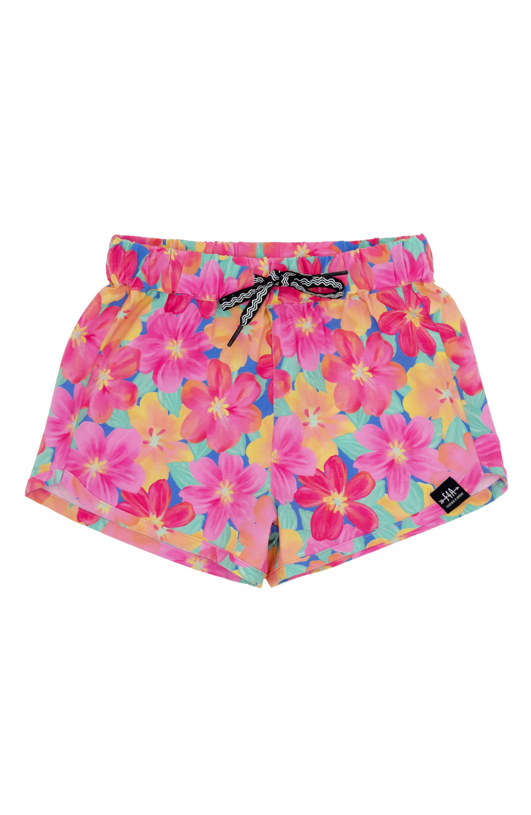 6-7yrs Castaway Beach Swim Short in Multi Floral Pink Carnation