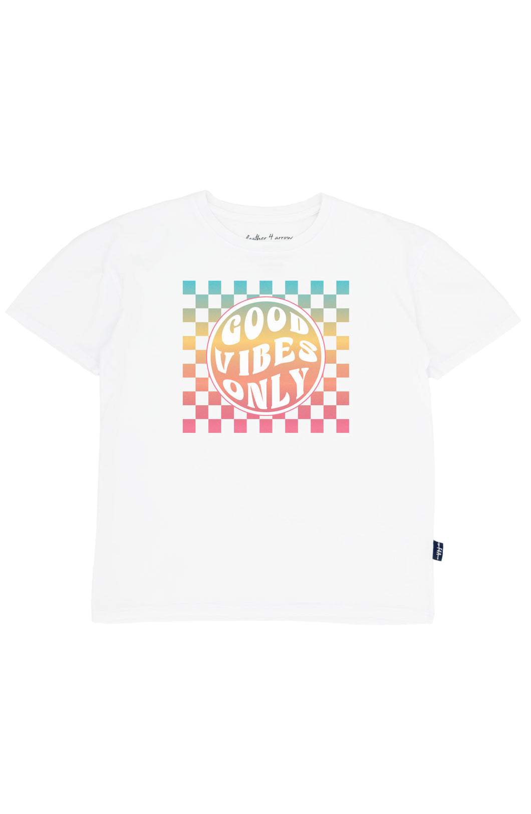 Checker Vibes Billie Tee in White