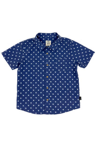 Flower Dial Button Down Shirt in Twilight