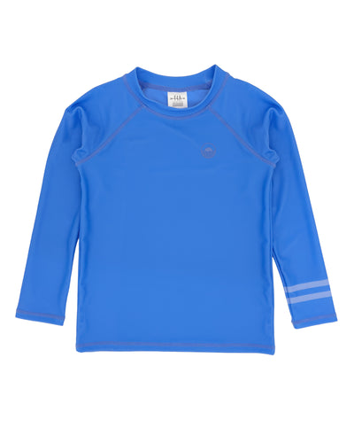 Icon Long Sleeve Rash Guard Top in Marina Blue