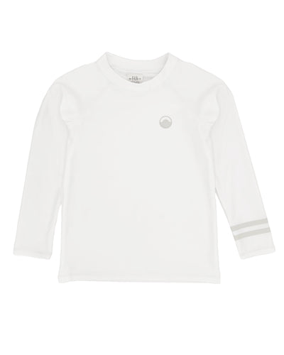 Icon Long Sleeve Rash Guard Top in White