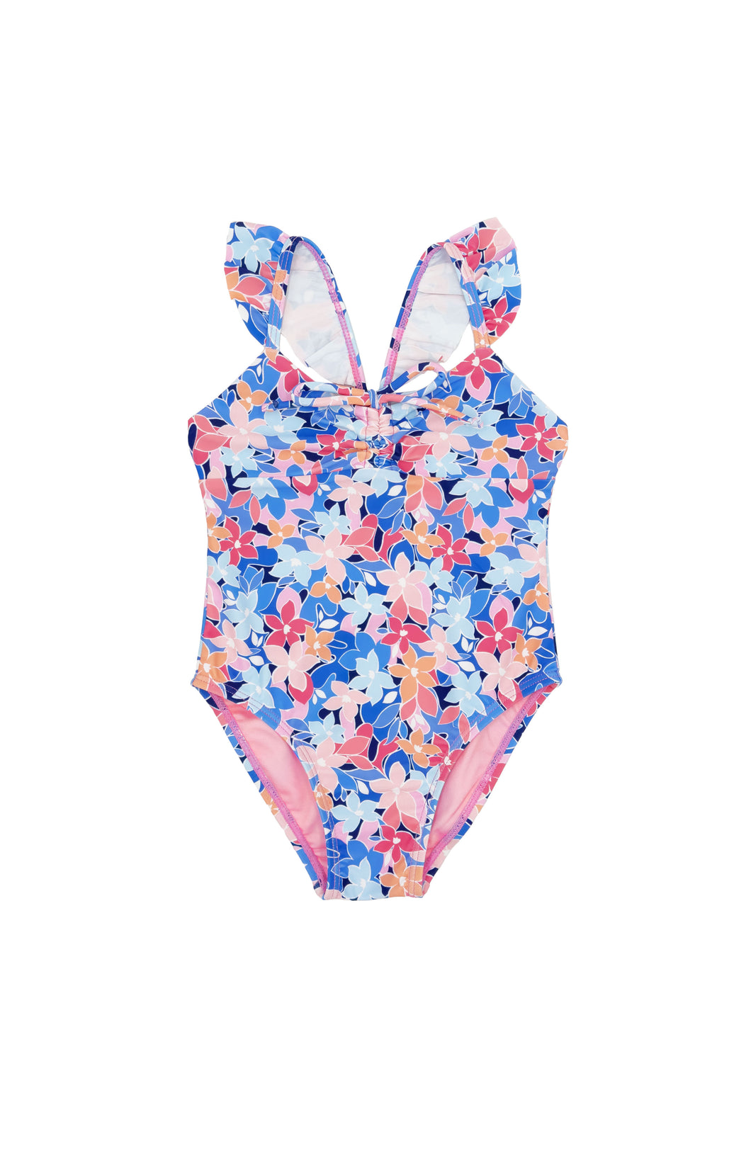 In a Cinch One Piece Swimsuit in Multi Floral Blue