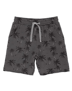 Lowtide Shorts in Seaside Tropics on Charcoal
