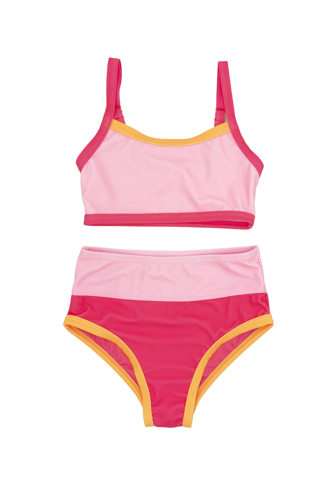 Retro Ringer Bikini in Hot Coral