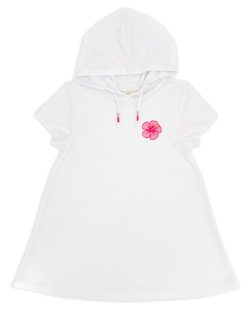 Summer Vibes Hooded Beach Cover Up in White
