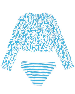 Waves 4 Days Long Sleeve Rashkini in High Tide on Blue Grotto