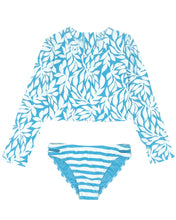 Waves 4 Days Long Sleeve Rashkini in High Tide on Blue Grotto