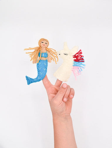 Finger Puppet - Mermaid & Unicorn Set