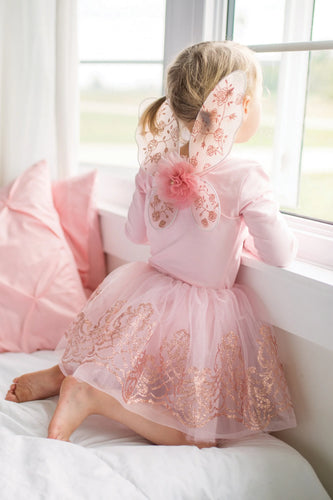 Rose Gold Tutu & Wings Set in 4-6yrs
