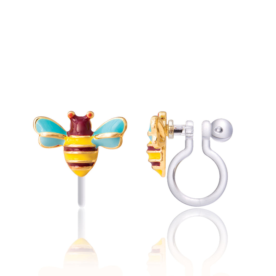 Buzzing Bee Clip On Earrings