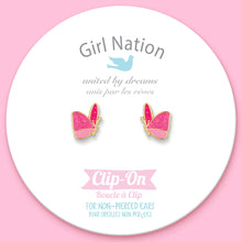 Glitter Butterfly Clip On Earrings