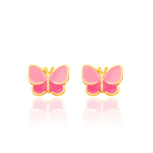 Sweet Pink Butterfly Stud Earrings