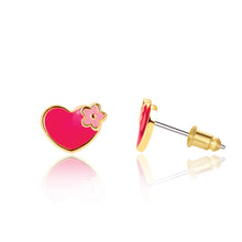 Valentine's Hearts and Flowers Stud Earrings