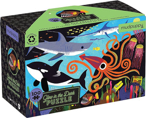 Glow in the Dark Ocean Predators Puzzle - 100 pc