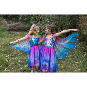 Butterfly Twirl Dress with Wings in Blue Purple