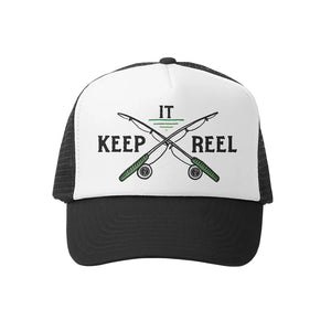 Keep It Reel Trucker Hat in Black