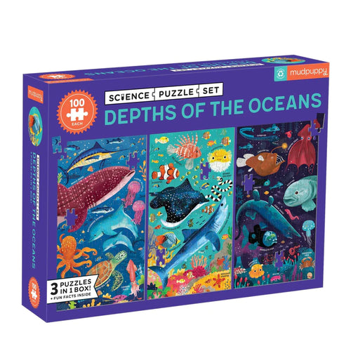 Depths of the Oceans Science Puzzle Set - 3 puzzles 100 pcs each