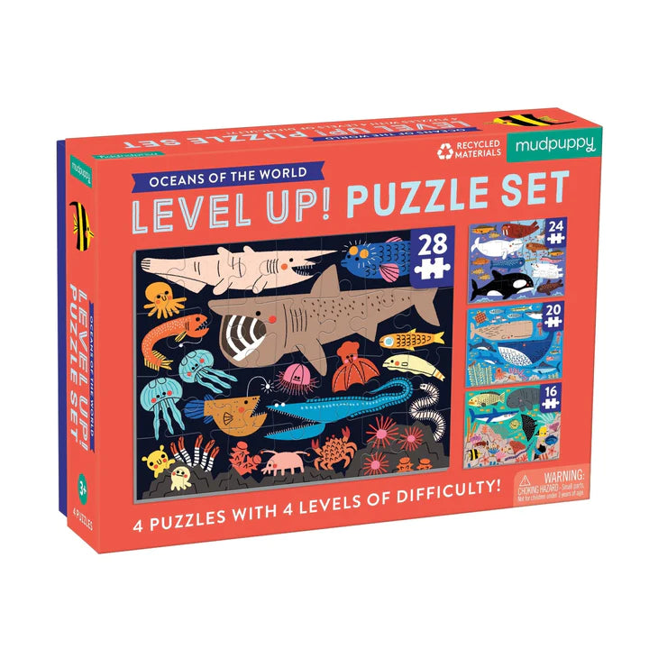 Oceans of the World Level Up! Puzzle Set - 4 in a Box Puzzle Set