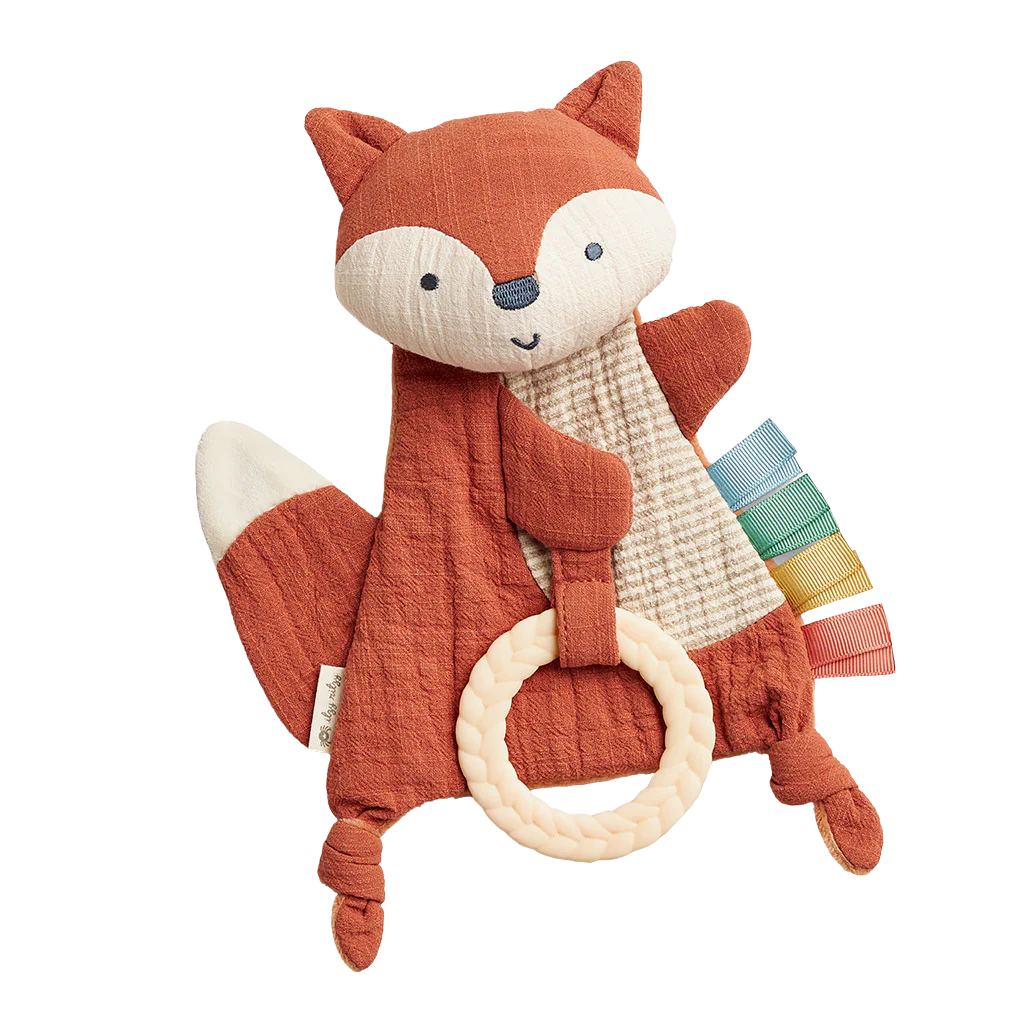 Fox Bitzy Crinkle with Silicone Teether Toy