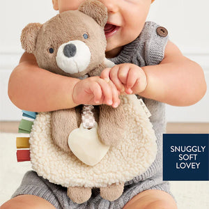 Theo the Bear Lovey Plush with Silicone Teether Toy