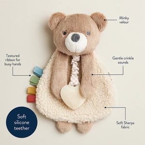 Theo the Bear Lovey Plush with Silicone Teether Toy