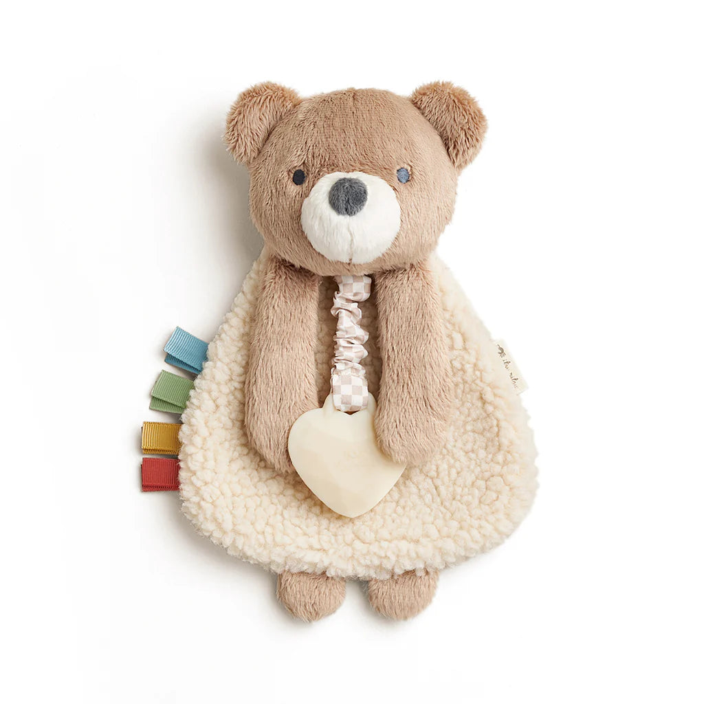 Theo the Bear Lovey Plush with Silicone Teether Toy