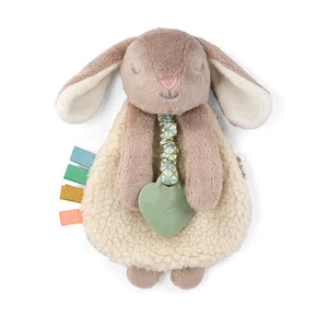 Taupe Bunny Plush with Silicone Teether Toy