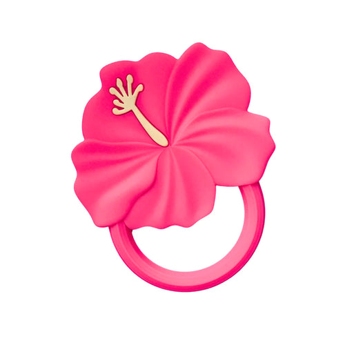 Fuschia Hibiscus Silicone Teether