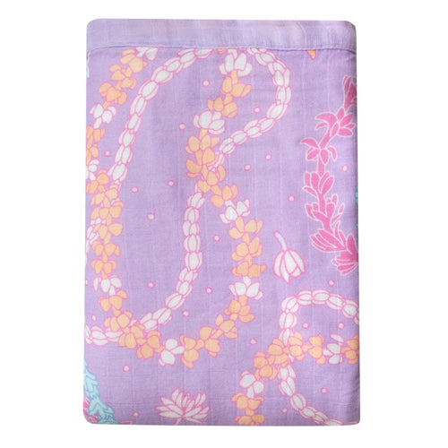 Lei Day Hawaiian Bamboo and Cotton blend Throw Blanket