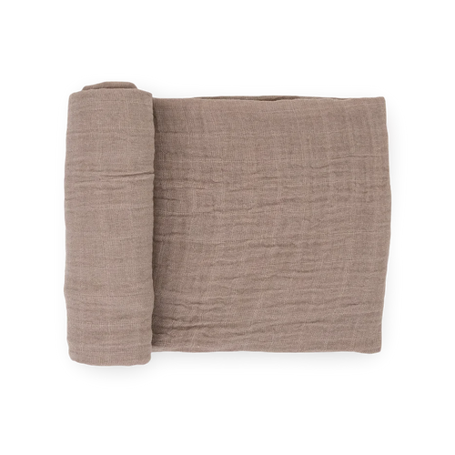 Organic Cotton Muslin Swaddle Blanket in Driftwood