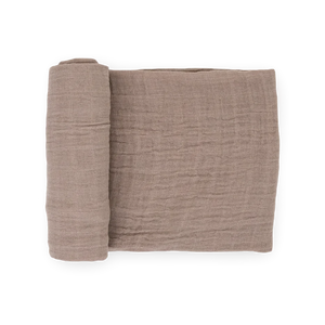 Organic Cotton Muslin Swaddle Blanket in Driftwood