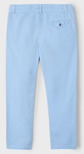 Cotton Linen Pant with Drawstring in Light Denim Blue