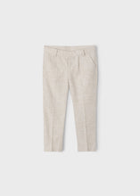 Cotton Linen Suiting Tailored Chino Pant in Sand