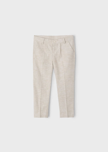 Cotton Linen Suiting Tailored Chino Pant in Sand