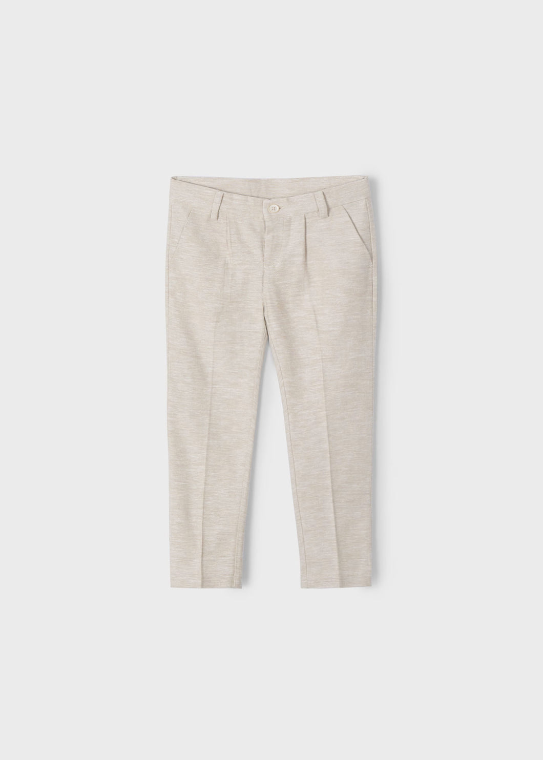 Cotton Linen Suiting Tailored Chino Pant in Sand