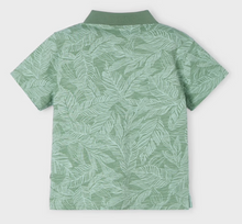 Light Green Leaves on Green Polo Shirt