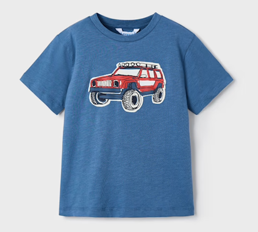 Monster Truck on Blue Short Sleeve Tee