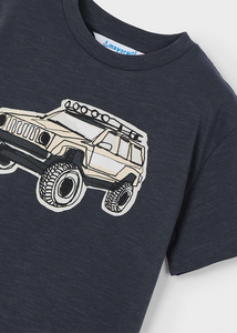 Monster Truck on Washed Black Short Sleeve Tee