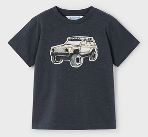 Monster Truck on Washed Black Short Sleeve Tee