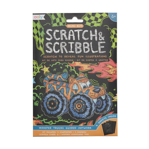 Mini Scratch and Scribble Art Kit- Monster Trucks