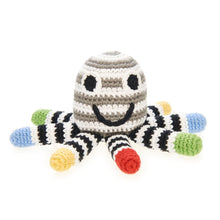 Black and White Octopus Crochet Rattle Plushie