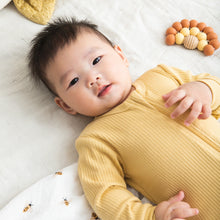 Honey Yellow Modal Rib Sleeper Playsuit Coverall