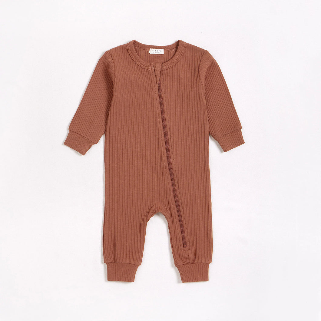 Red Rock Modal Rib Sleeper Playsuit Coverall